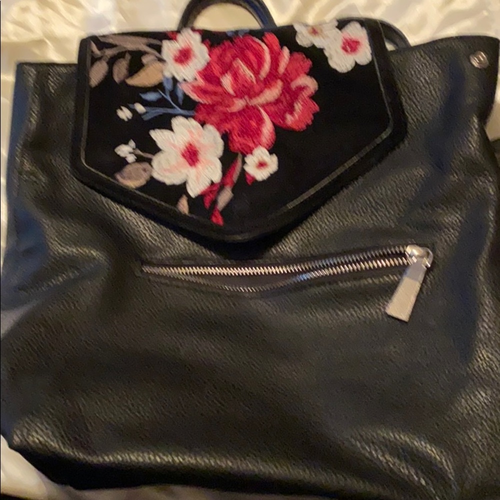 White House Black Market black leather backpack
